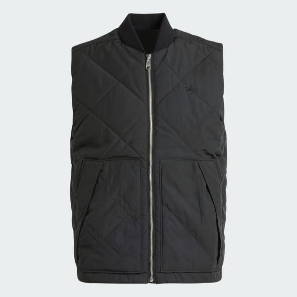 ジャケット・アウター Quilted CN Vest - Nylon Ripstop - Black adidas Premium Essentials Nylon Quilted Vest - Black