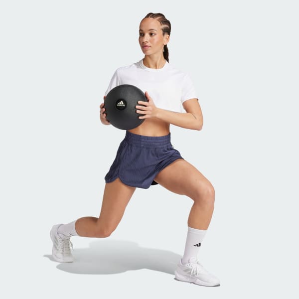 Mau-xanh-da-troi Quần Short Thun Gân 3 Sọc Tiệp Màu Pacer All Gym Seasonal