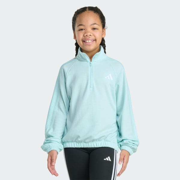 Turquoise Long Sleeve 1/4 Zip Training Pullover Top

