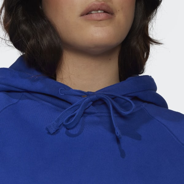 Blue Oversized Hooded Sweatshirt (Plus Size) UG639