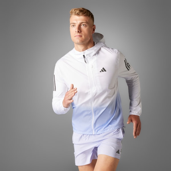 สีขาว เสื้อแจ็คเก็ตคัลเลอร์บล็อค Own the Run