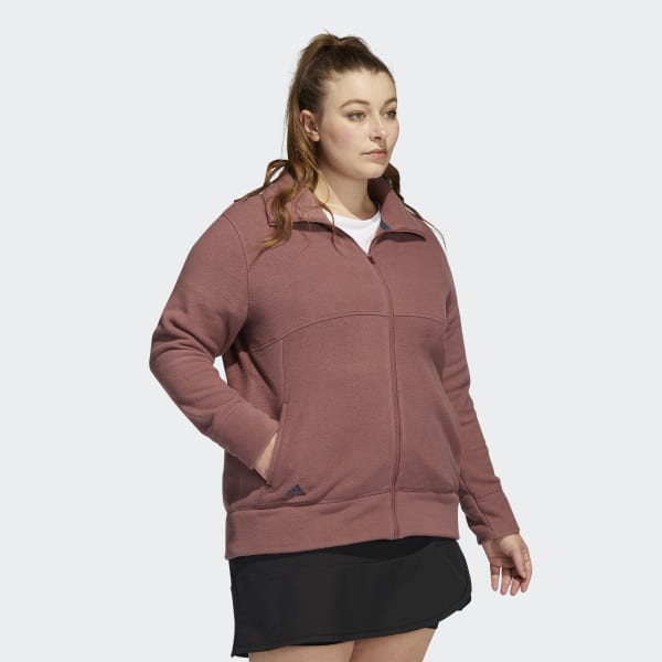 Burgundy Polar Fleece Jacket (Plus Size) TS407