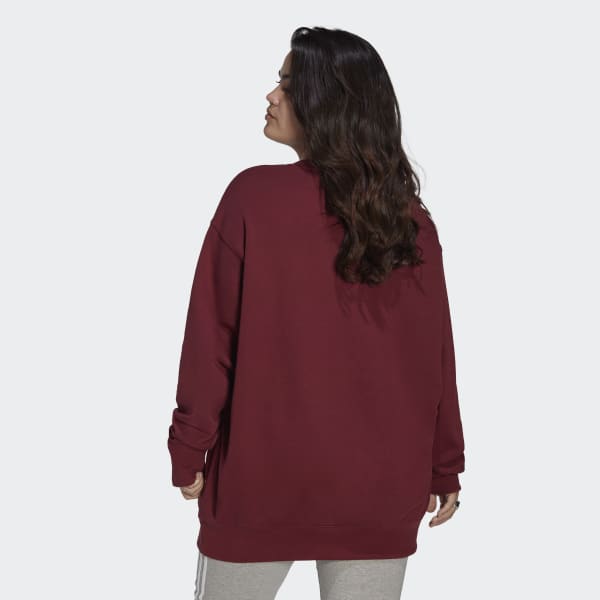 Bordeaux Sweat-shirt ras-du-cou Trefoil (Grandes tailles)