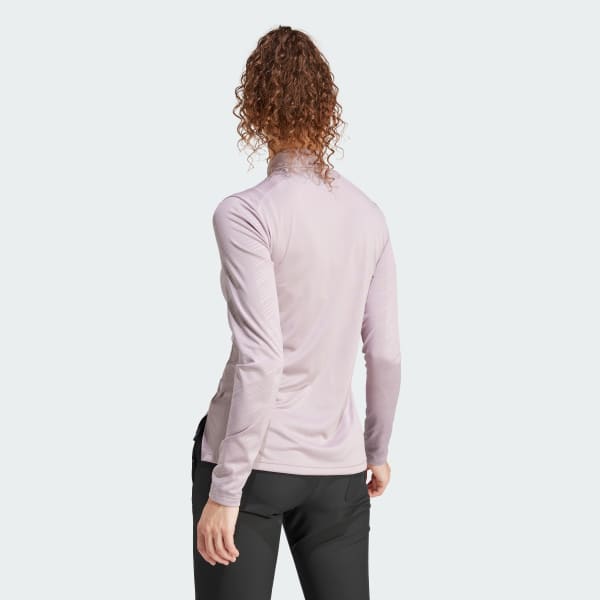 adidas Terrex Multi Half-Zip Long Sleeve Tee - Purple | Free