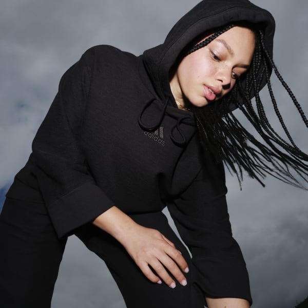 Negro Sudadera con Gorro Reversed Felpa Francesa (Unisex) BU796
