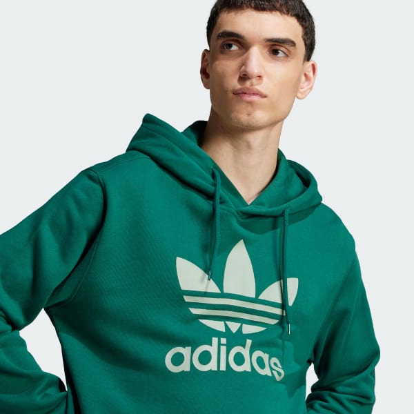 Adidas trefoil hoodie green online