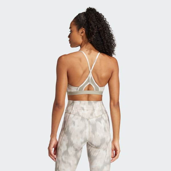 Blanc Brassière de training imprimé floral intégral Aeroreact Essentials Maintien léger
