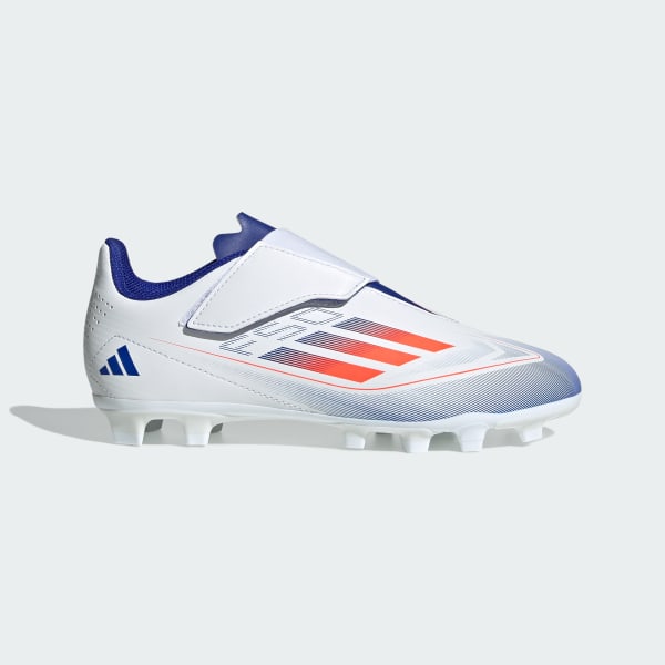 adidas F50 Club Hook and Loop Flexible Ground Boots Kids White adidas New Zealand
