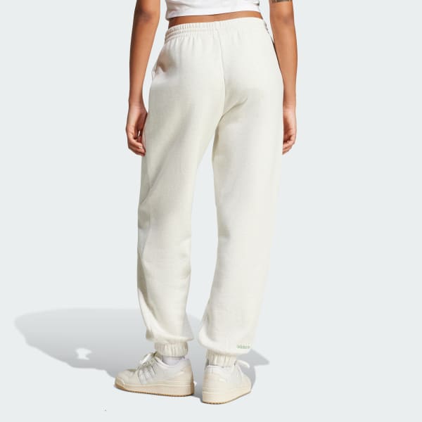 Blanco Pantalón Deportivo Fleece Estampado