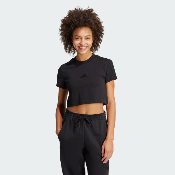 Black ALL SZN 3-Stripes Slim Tee