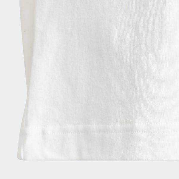 Weiss Organic Cotton Future Icons Sport 3-Streifen Loose T-Shirt SD029
