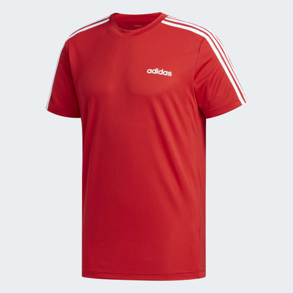 adidas DESIGNED 2 MOVE 3 STRIPES TEE Red adidas Australia