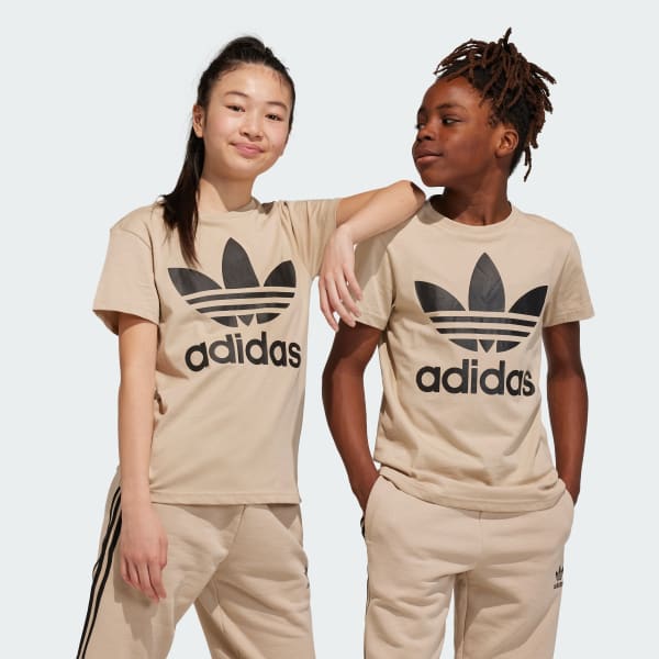 | Kids\' - Adicolor Beige Trefoil adidas US Lifestyle | Tee adidas