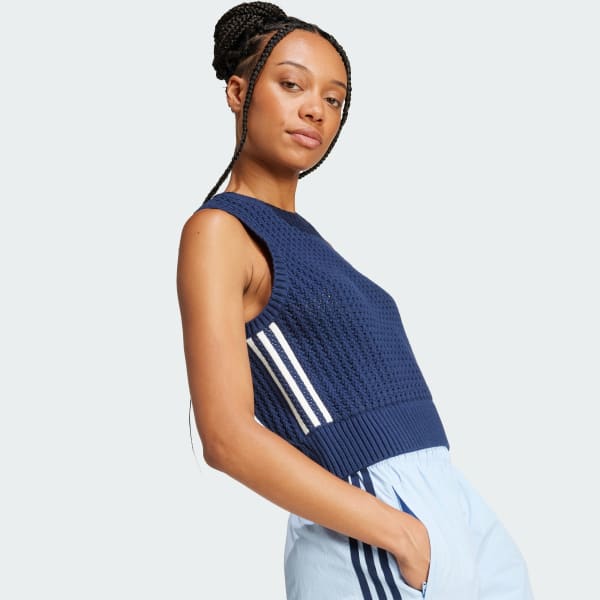 adidas Adicolor Knitted Vest - Blue | adidas UK