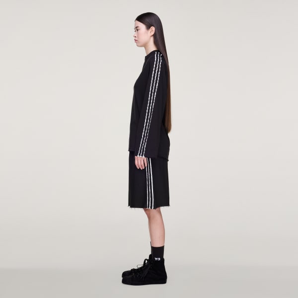 Nero Y-3 SPORT UNIFORM RAW CUT 3 STRIPES SHORTS