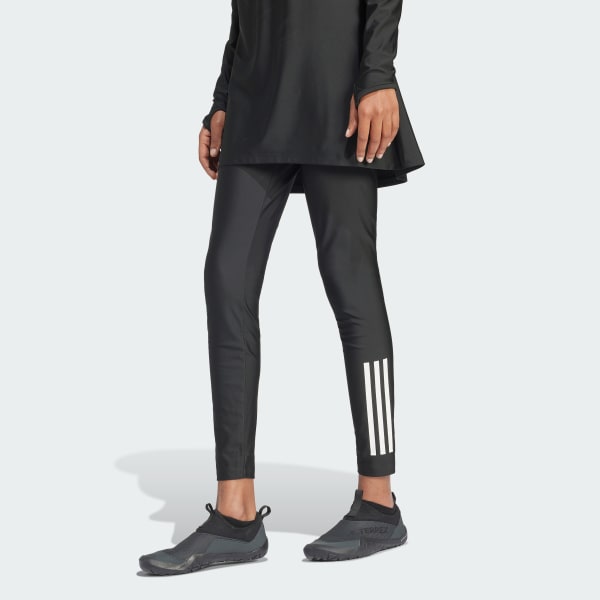 Czerń Legginsy 3-Stripes Swim