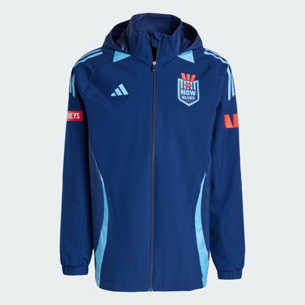 adidas New South Wales All Weather Jacket Mens Blue adidas New