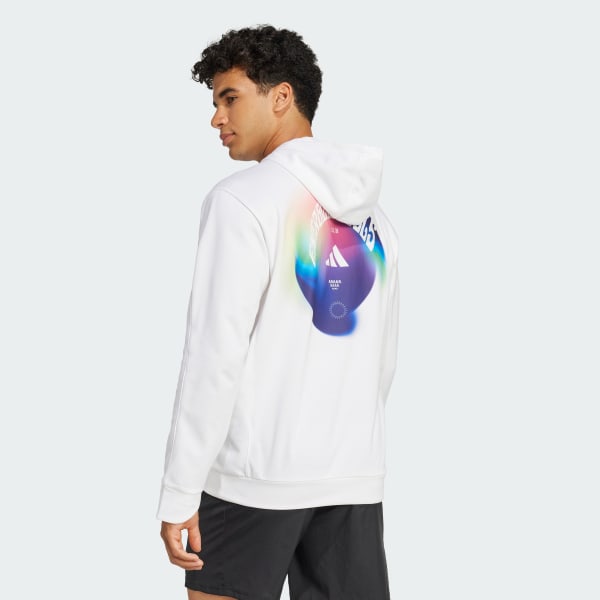 アディダス ヨガ トレーニング フード付きスウェットシャツ - ホワイト