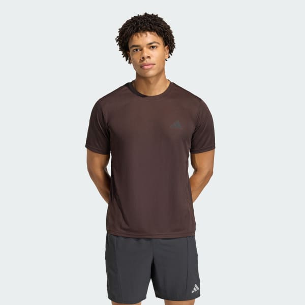 สีน้ำตาล เสื้อยืด WORKOUT ESSENTIALS BASE