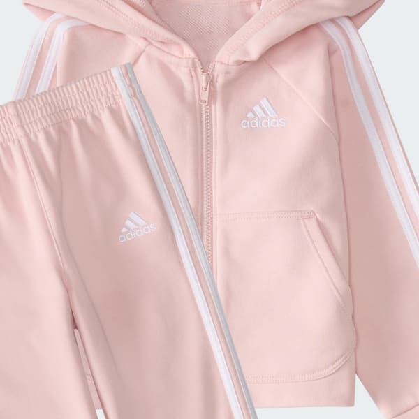 adidas Hooded Fleece Jacket Pants Set Kids Pink Free Shipping with adiClub adidas US