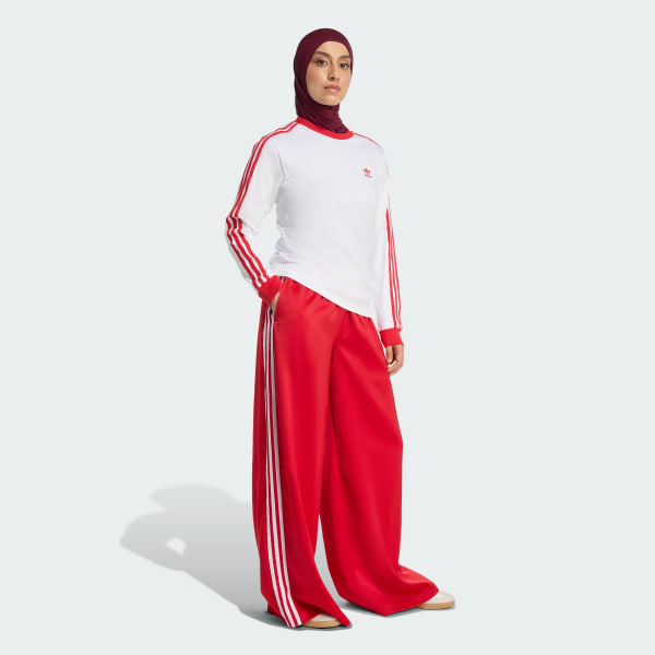 Κόκκινο Adicolor Satin Wide Leg Track Pants