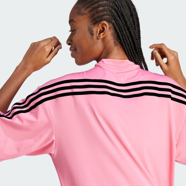 Adidas 3 new arrivals stripe dress pink
