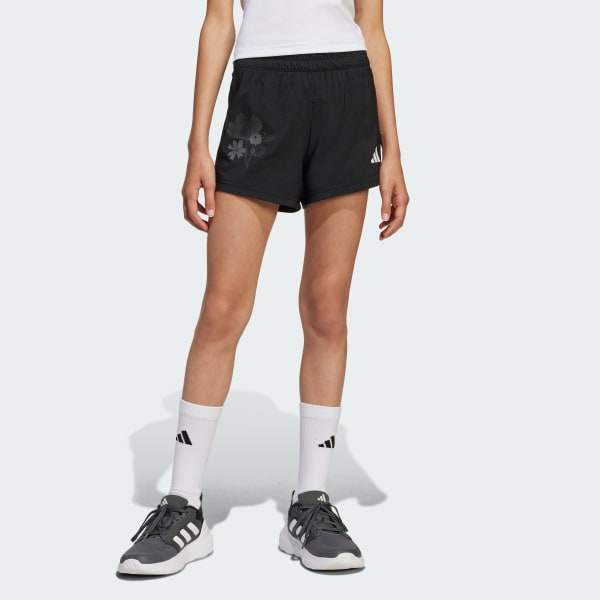 Svart Train Essentials Flower-Print Shorts