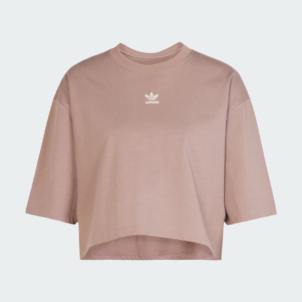 adidas Essentials Crop Tee - Brown | Free Shipping with