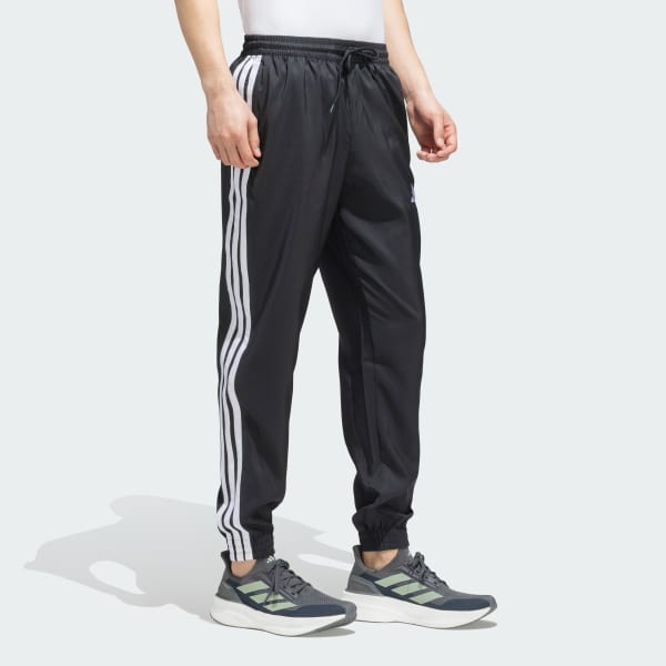 Black 3 Stripes Woven Track Pants