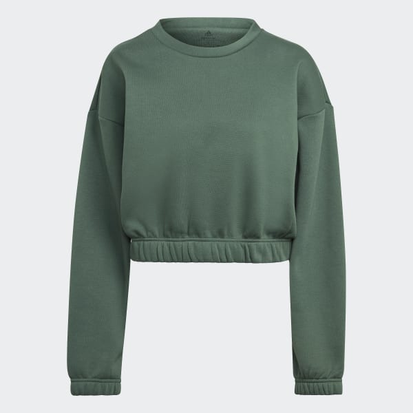 adidas Studio Lounge Loose Fit Sweatshirt - Green | Women's Lifestyle ...
