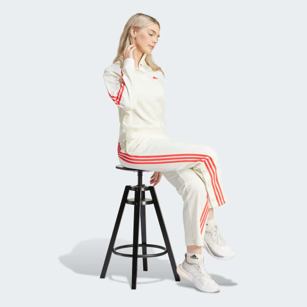 adidas Iconic Wrapping 3-Stripes Snap Track Pants - White