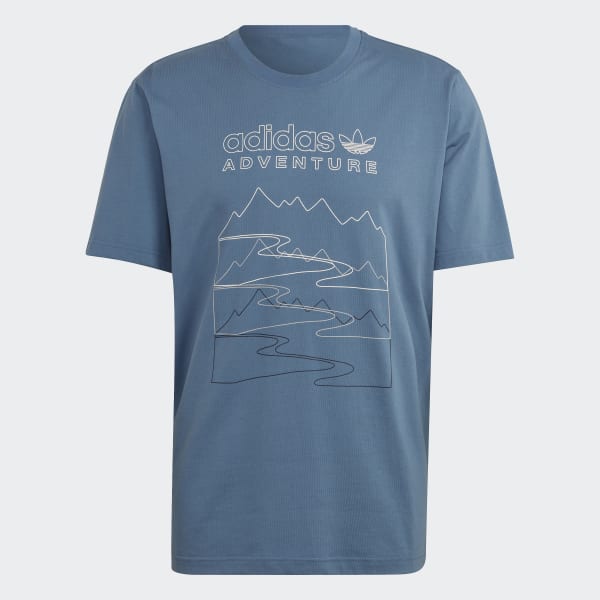 Blauw adidas Adventure Mountain Front T-shirt SD639