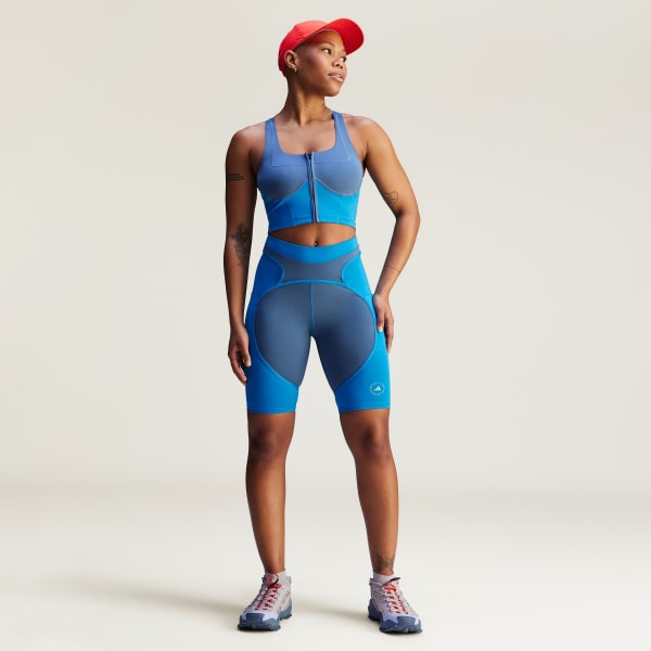 Blauw adidas by Stella McCartney Two-Tone Croptop met Rits