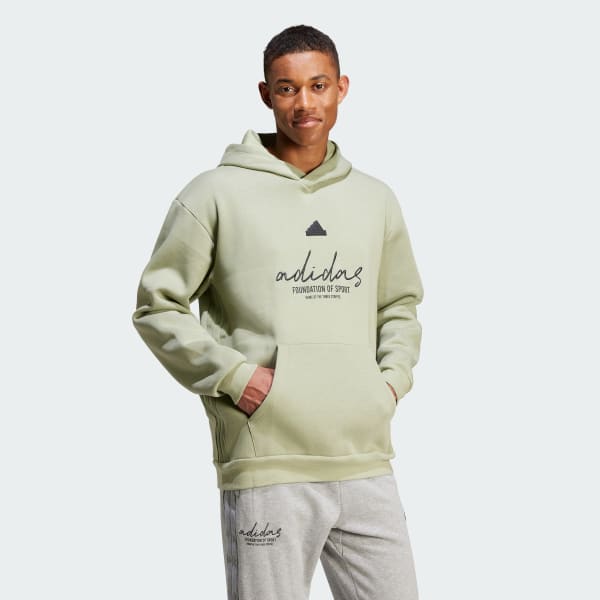 Zielony Brand Love Fleece Hoodie
