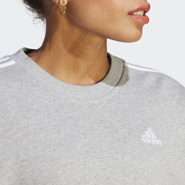 Adidas 3 2025 stripe sweatshirt grey