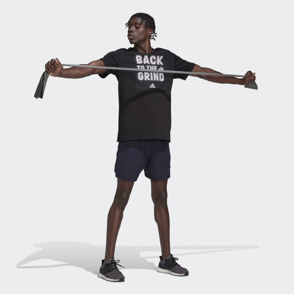 Negro Polera de Entrenamiento de Fuerza AEROREADY Estampada RG784