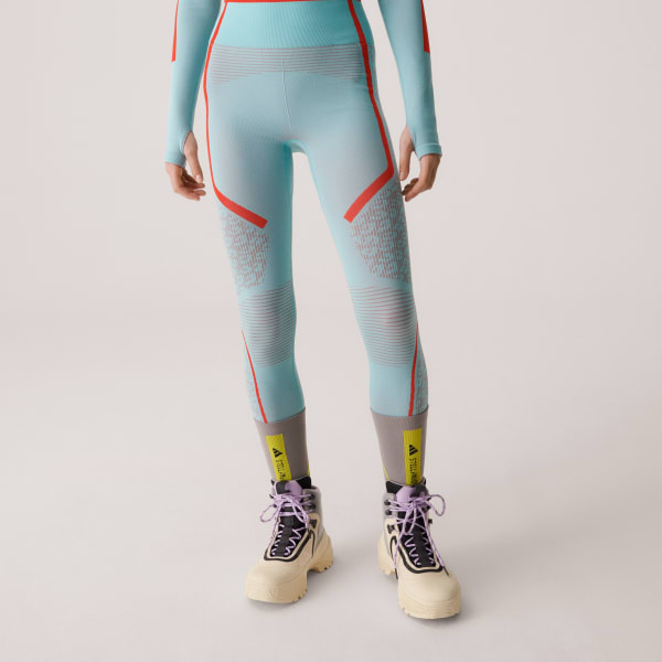Turkusowy Legginsy adidas by Stella McCartney TrueStrength Seamless