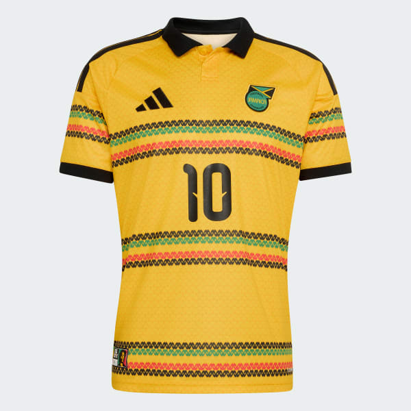 Amarillo Camiseta Titular Jamaica 26 x Bob Marley 10