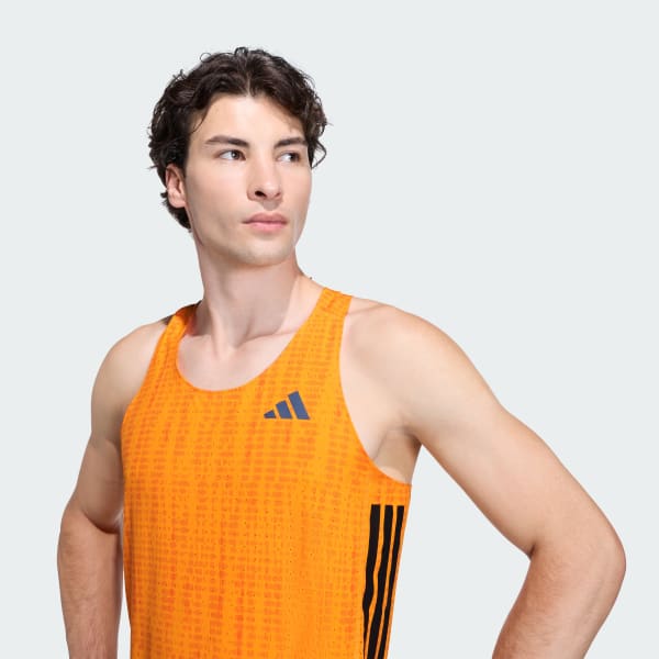 adidas Adizero Running Singlet - Orange | Free Shipping with