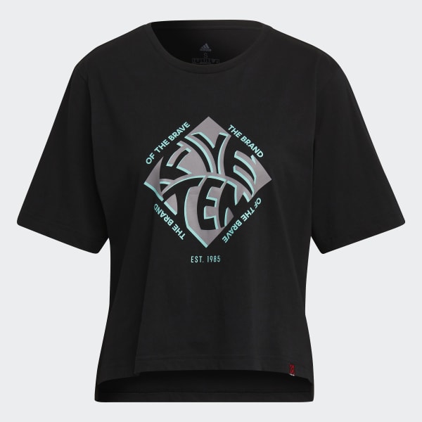 Black Five Ten Cropped Graphic T-Shirt 51218