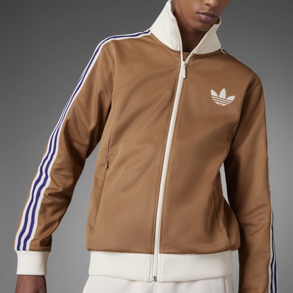 Adicolor Heritage Now Striped Track Top - Brown | Men's Lifestyle