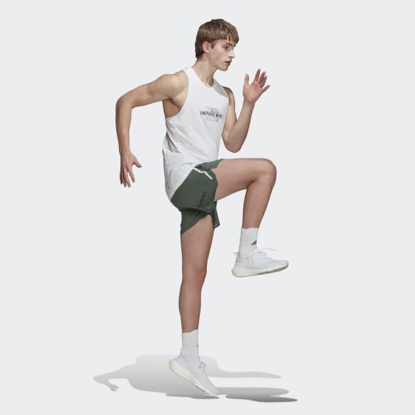 bílá Tílko Own The Run End Plastic Waste AEROREADY Graphic