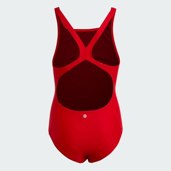 Rot Solid Small Logo Badeanzug