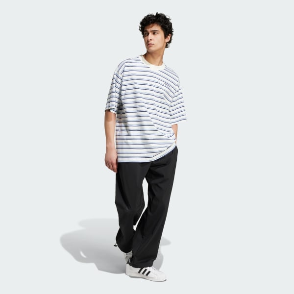 Blanco Playera 80s Holgada a Rayas