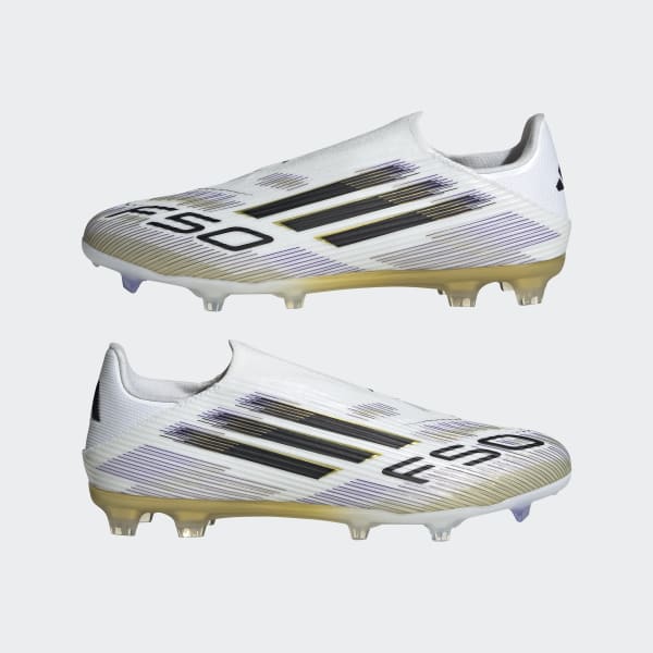 adidas F50 League Laceless Firm/Multi-Ground Cleats - White