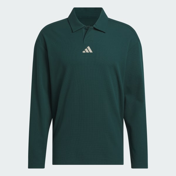 Green Beyond The Course Long Sleeve Loose Fit Polo Shirt