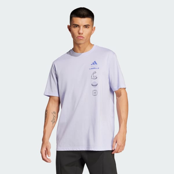 パープル Les Mills Fitter Planet グラフィック半袖Tシャツ