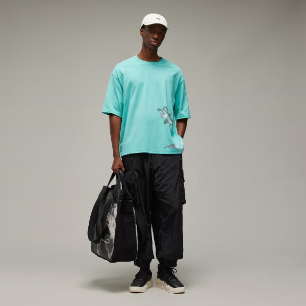Turquoise Y-3 Graphic Short Sleeve Tee