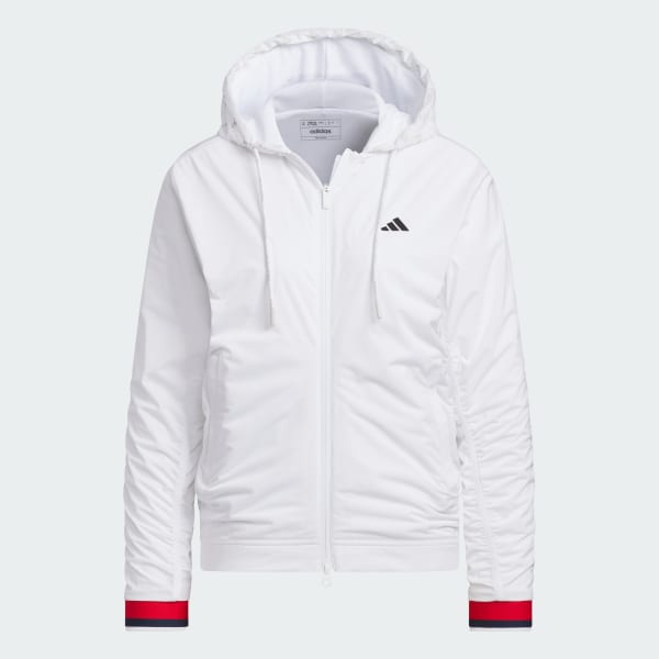 ホワイト 【ゴルフ】WIND.RDY 撥水 フルジップ シャーリング フーディーウィンド