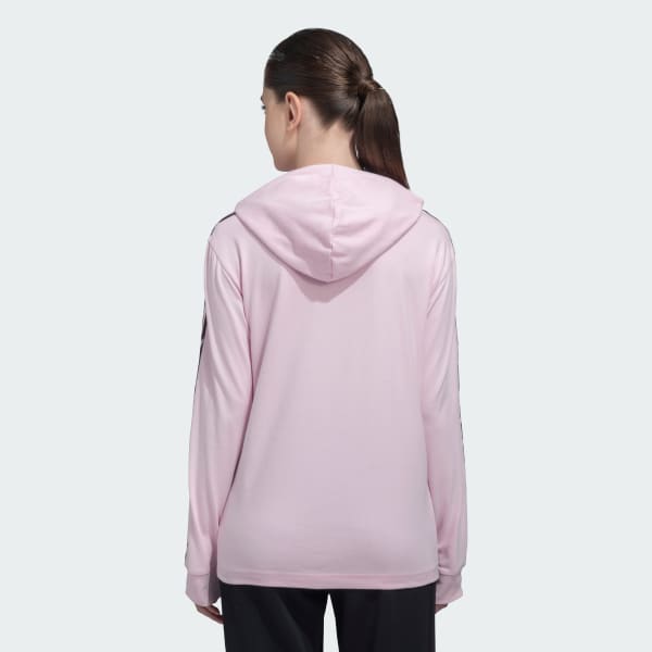 Pink VIBRANT ALLOVER PRINT 3 STRIPES HOODED SWEATSHIRT